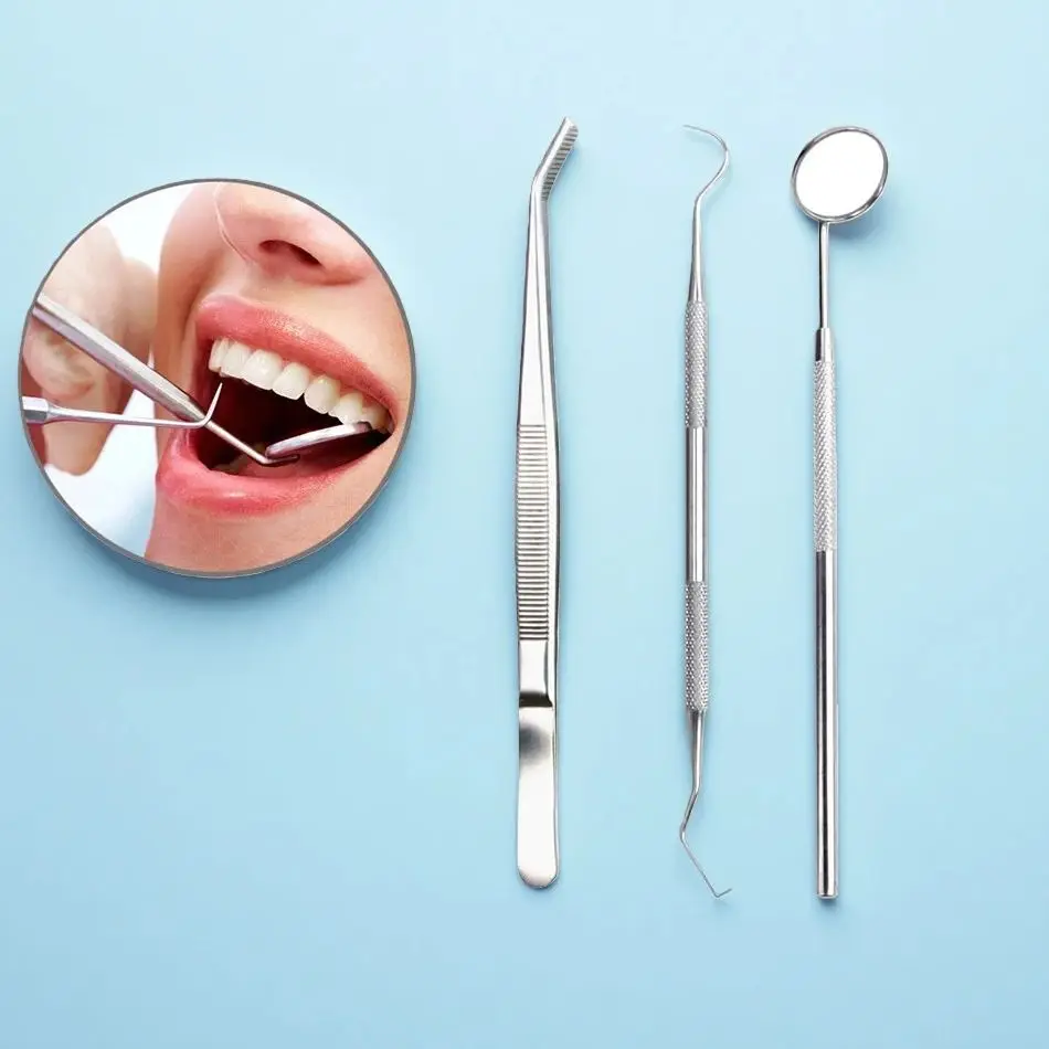 

Набор из 3-х штук: Скребок для удаления зубного камня и налета в форме серпа, для гигиены полости рта и чистки зубов