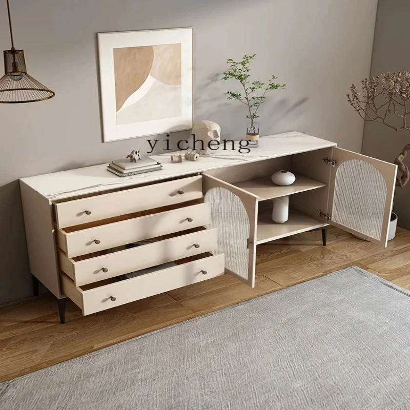 GZ-1    French rock slab side cabinet, locker, living room, dining room, entrance cabinet against the wall