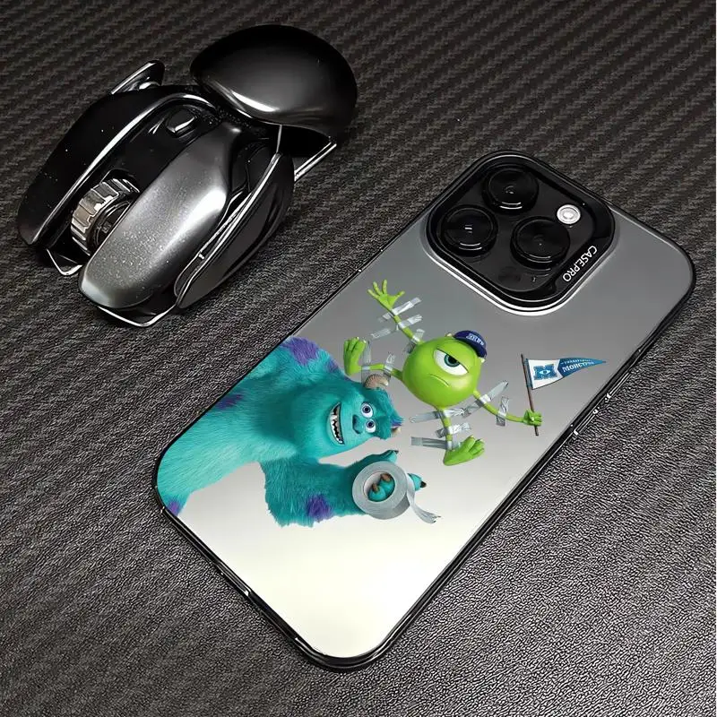 Capa de prata colorida Disney Anime Monsters Inc, iPhone 11, 13, 15, Pro, Max, 12, 14, XR, X, XS