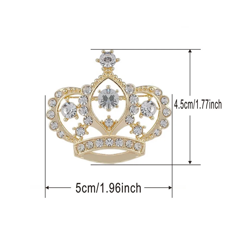 Female Crown Brooch Simulated Crystal  White K Engagement Wedding  Brooch for Women