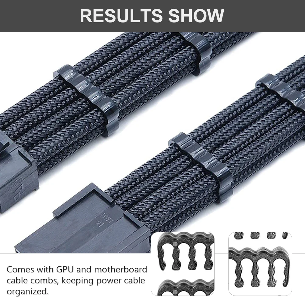 

1 Set 24Pin 8Pin 6Pin Extension Power Supply High-Quality Pp Sturdy Durable Wire Management Bridged Comb Cable Organizer For