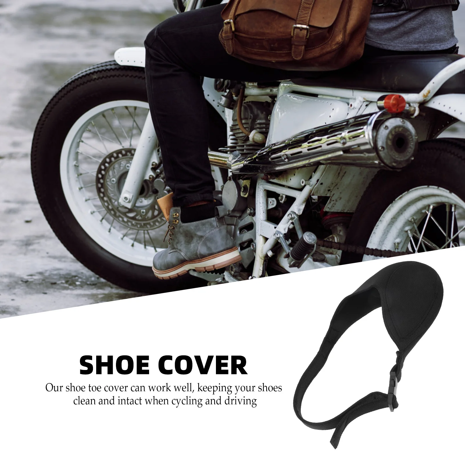

Motorcycle File Shoe Protector Half Shoe Cover Elastic Fit Boot Protector Free Size for Cycling Driving Riding