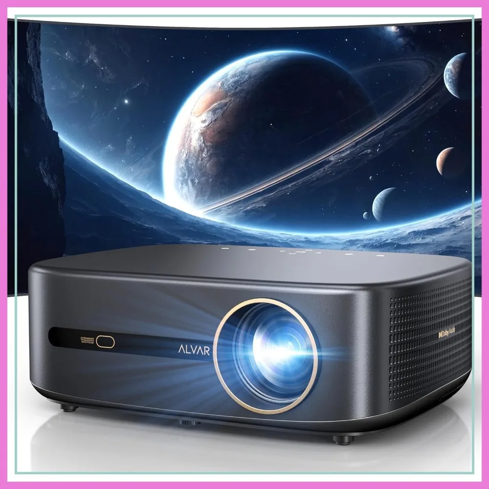 

2500 ANSI 4K Support Projector with WiFi 6 Bluetooth, Auto Focus Keystone, Native 1080P Smart Projector for Home Theater