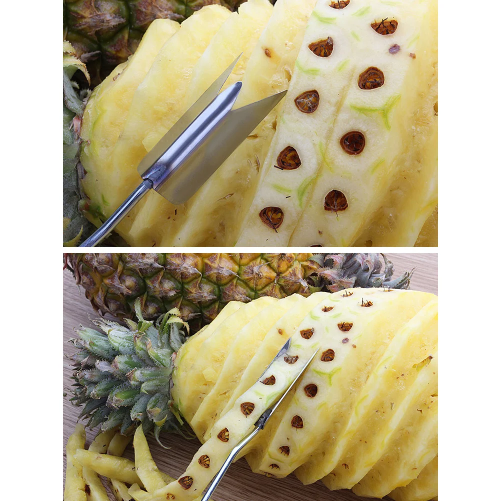

4pcs Stainless Steel V Shape Pineapple Peeler Fruit Cutter Tool For Skinning Removing Eyes Fast Cleaning Camping Outdoor Travel