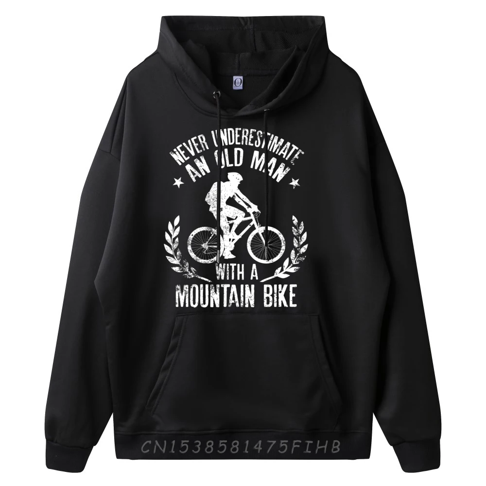 Never Underestimate An Old Man With A Mountain Bike White Graphic Tee Mens Hoodie Normal Christmas Sweater