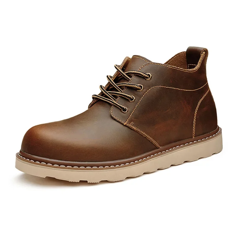 Maden-Bottes mi-hautes de style britannique pour hommes, chaussures à grosse tête, vêtements de travail rétro, bottes courtes du désert, chaussures,