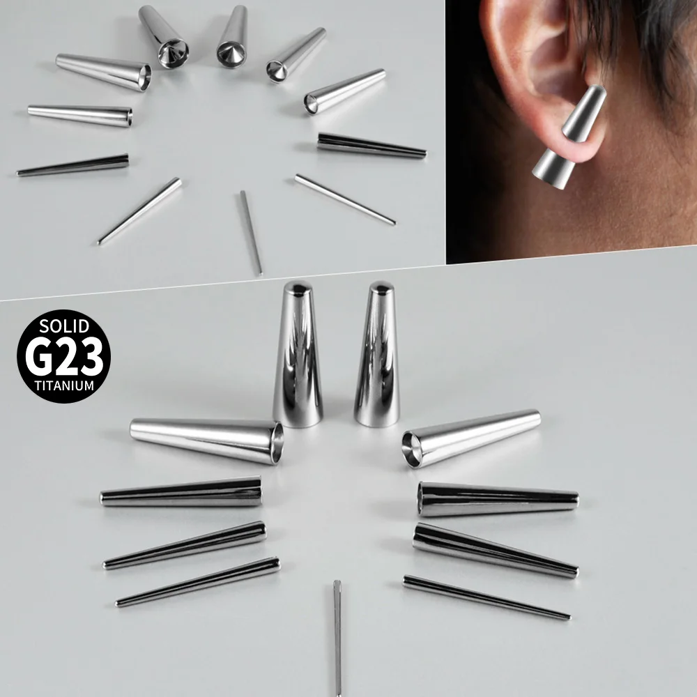 1PC G23 Titanium Concave Taper Expander Stretching Kit Concave Ear Taper Set Professional Insertion Pins Piercing Jewelry