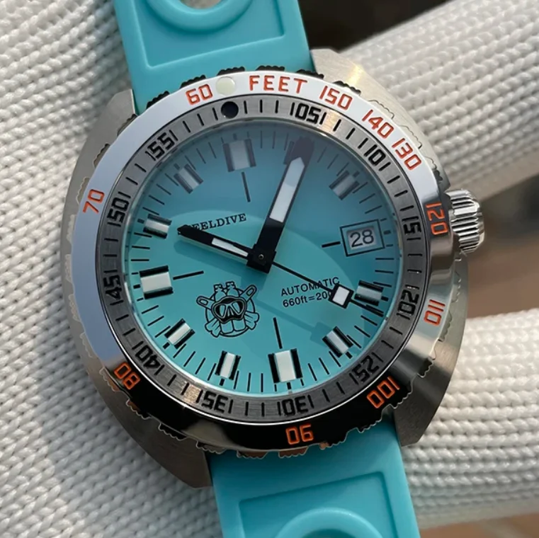 STEELDIVE Men Automatic Watch Pilot 43mm Mechanical Wristwatch Diver 20Bar Waterproof BGW-9 Luminous Sapphire NH35 Military