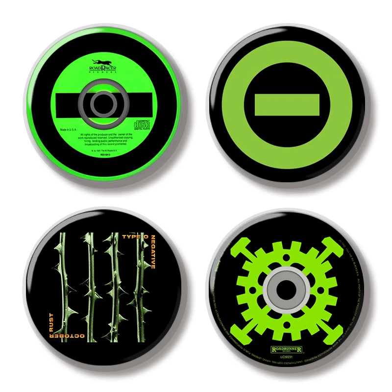 44MM O Type Negative CD Symbol Pin Soft Button Jewelry Creative Badge Cartoon Brooch Lapel Pin Bag Backpack Hat Decorate