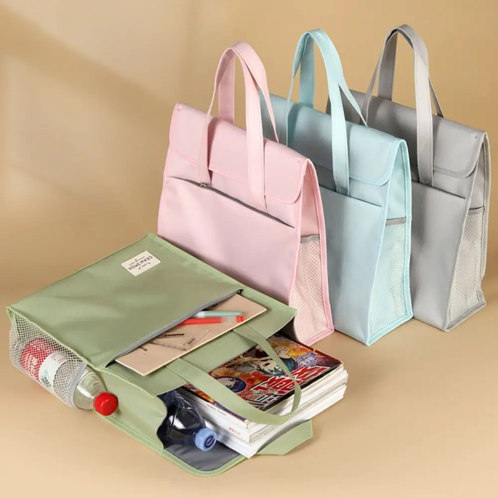 A4 File Folders Student Tutorial Bags File Organizer Storage Bag A4 Document Bag Oxford Cloth Tote Bag Leisure Handbag School