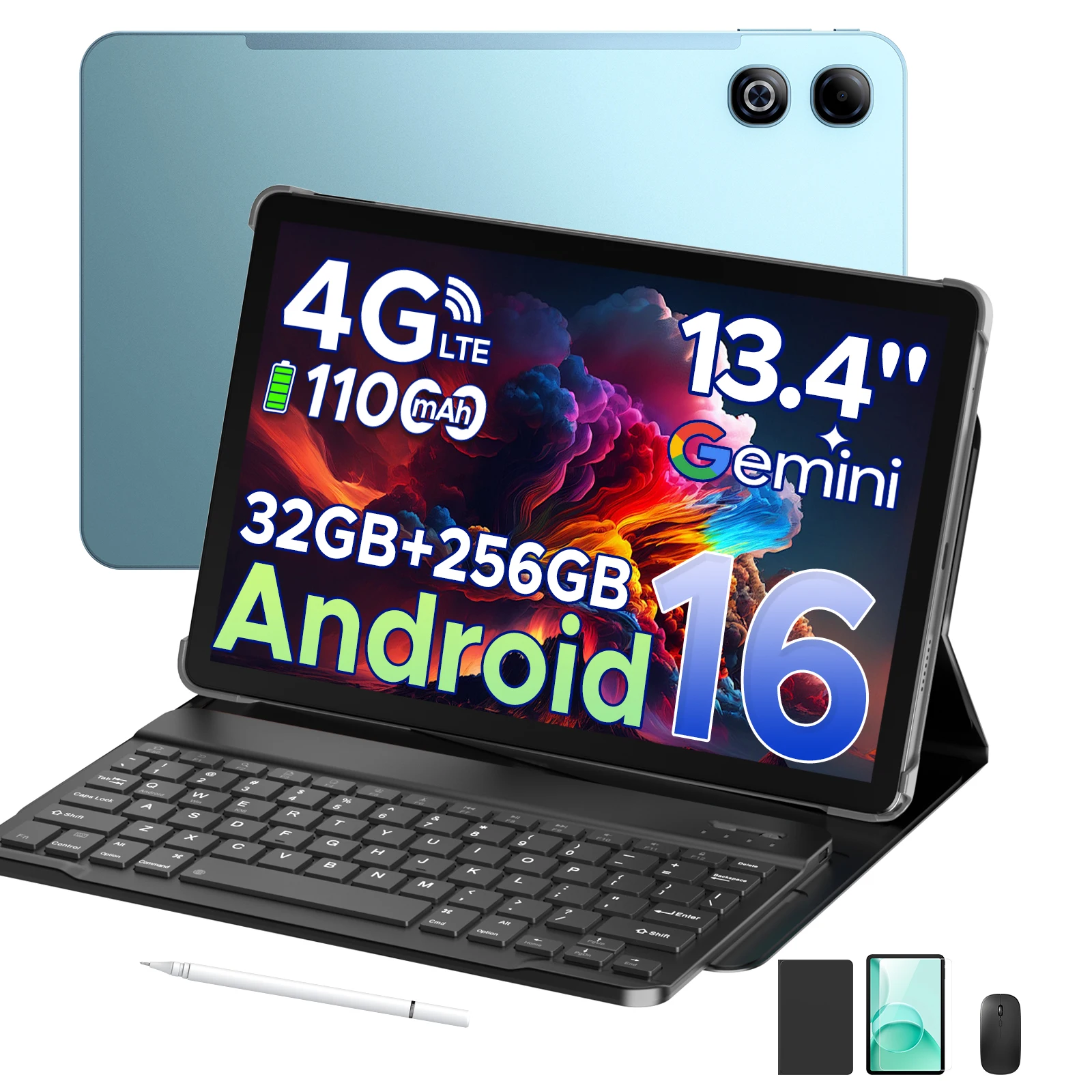 DOOGEE Tab G6 Max Tablet PC Android 16 13.4'' Display 32GB RAM(6GB+26GB) 256GB ROM 11000mAh Battery UNISOC T7280 Dual Speakers image 3
