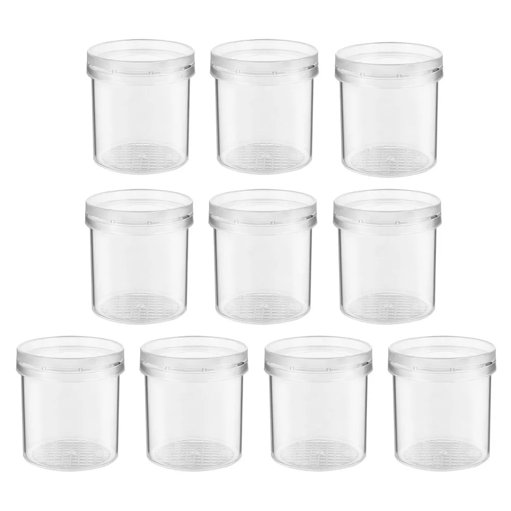 

10pcs Insect Observation Cup With Magnifier Lid For Science Exploration Transparent Critter Container Breeding Box