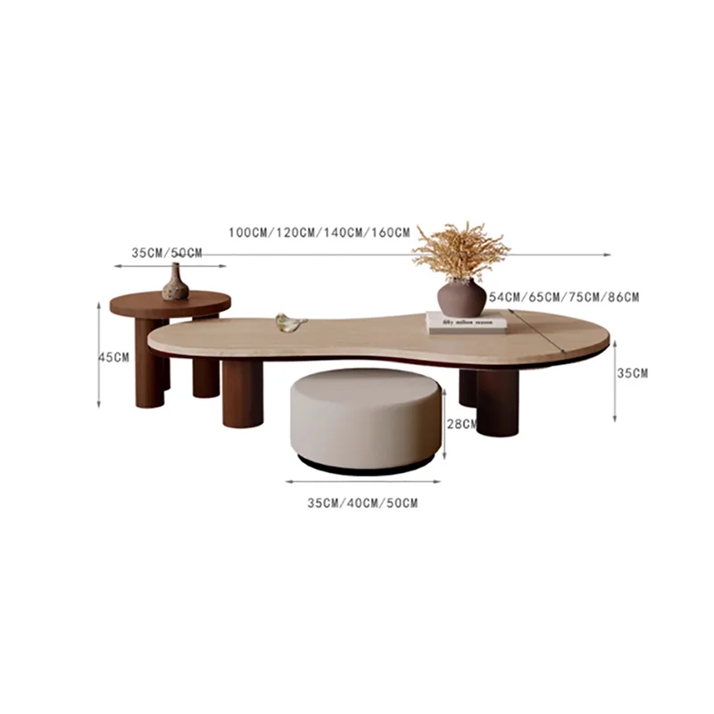 Design Unique Coffee Table Trendy Living Room Eclectic Minimalist Coffee Table Modern Wabi Sabi Table Basse Home Furniture