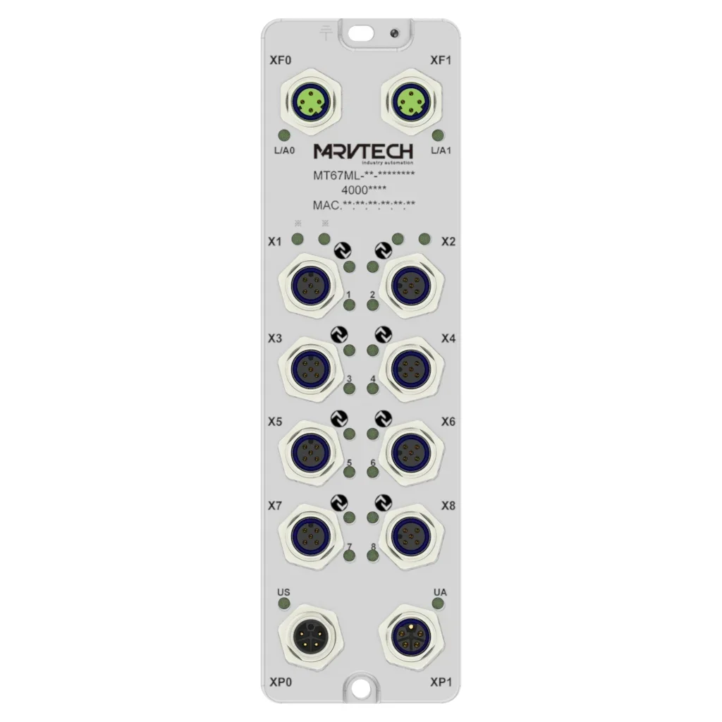 8-Channel Digital Output Module with Housing PLC Input/Output Module with IO-Link and Modbus Network Connection