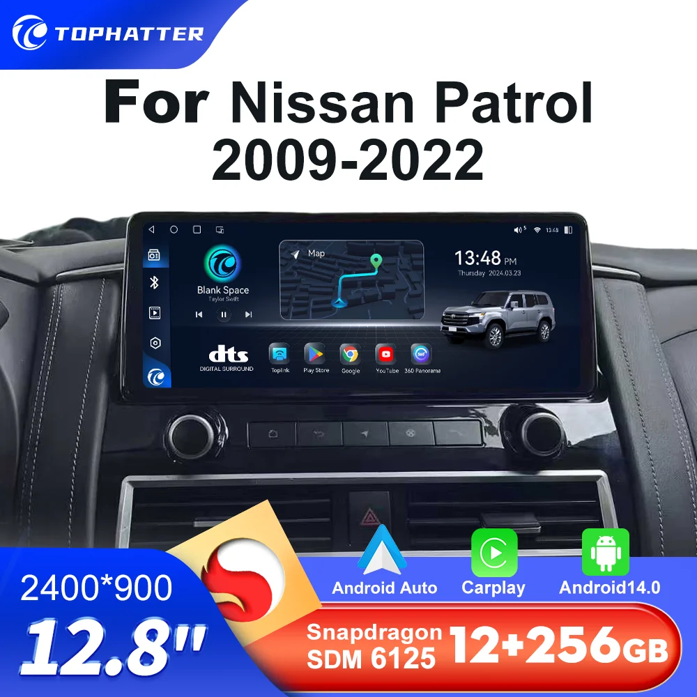 

Carplay Android14 Armada Per Nissan Patrol Y61 Y62 Infiniti QX80 Qualcomm668s Snapdragon 12.3inch Multimediale WiFi 4G Players