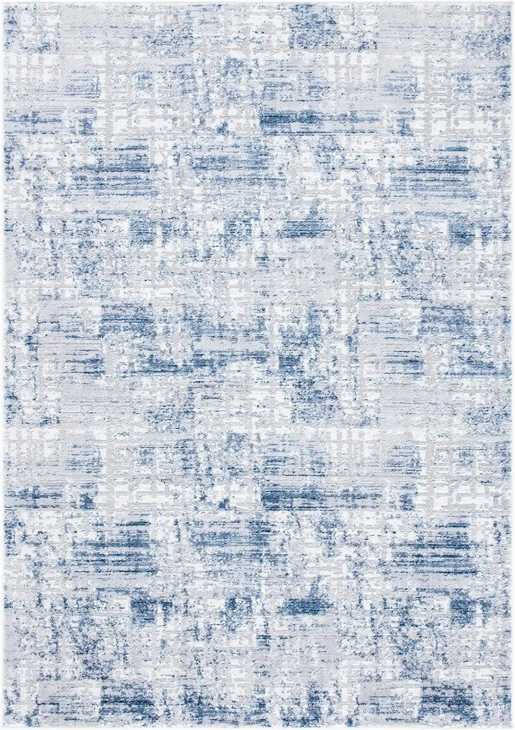 

Amelia Collection Accent Rug - 2'2"" X 4', Navy & Light Grey, Modern Abstract Distressed Design, Non-Shedding & Easy Care, I