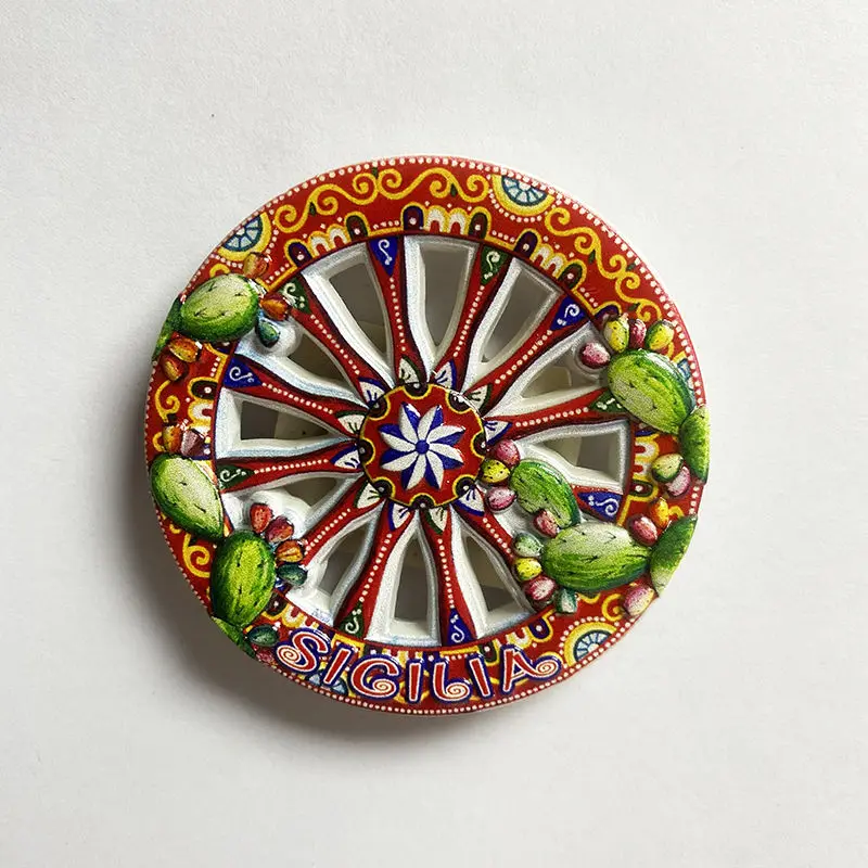 

Sicily, Italy3d3D Magnetic Fridge Magnets Cultural Tourism Souvenirs Round Creative Decorations