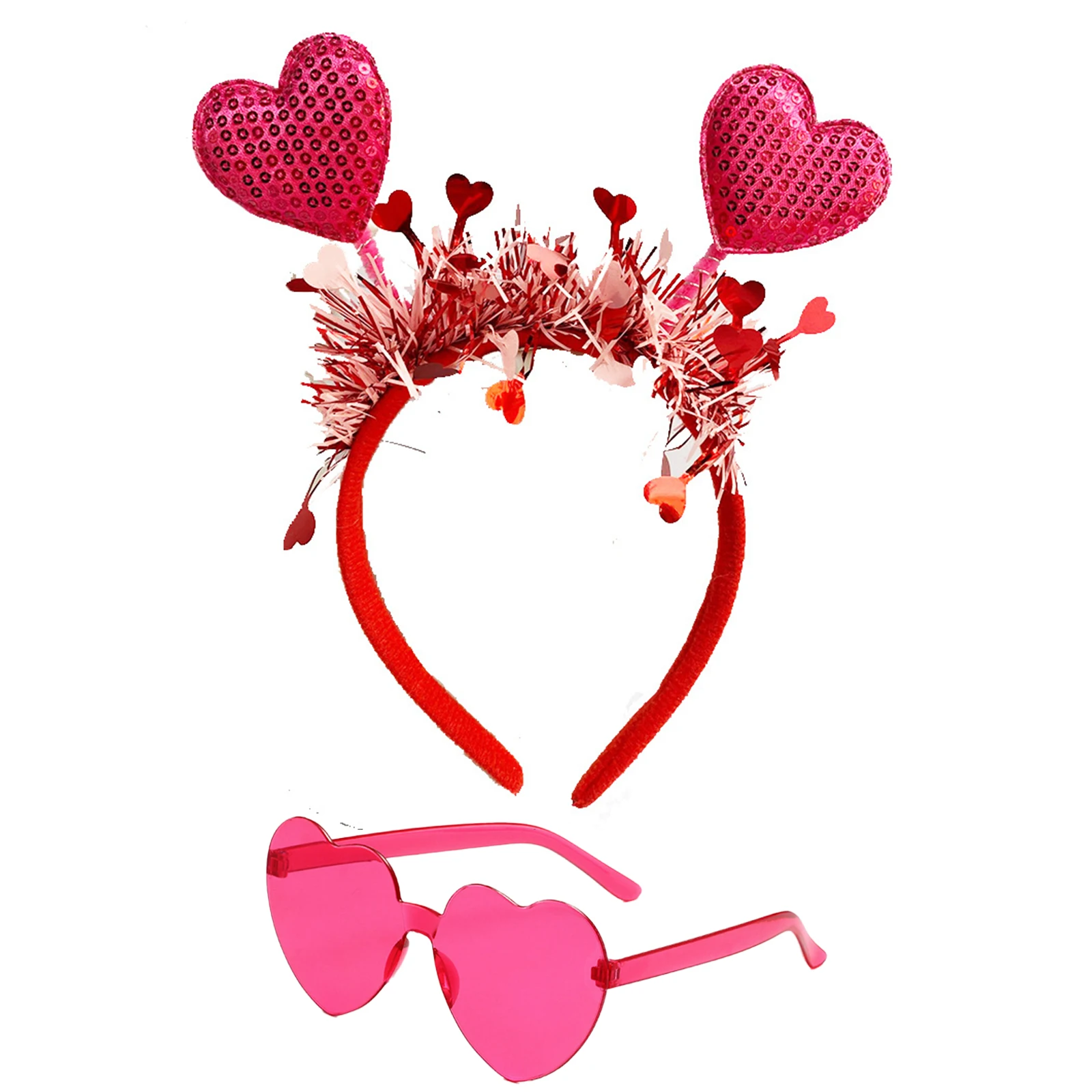 コスプレ ドレスアップ コスチューム アクセサリー 羽根 天使の羽 羽根 ヘッドバンド付き ハート型サングラスセット テーマパーティー用