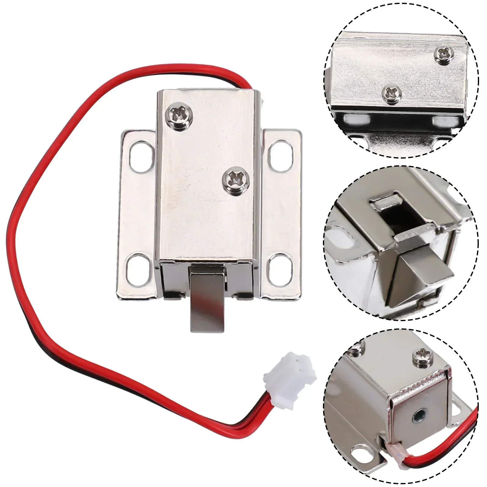 1pcs Electronic Latch Lock Catch Door DC12V 0.35A Electro-Magnet Release Solenoid Slant Slug Access Control Electronic Lock