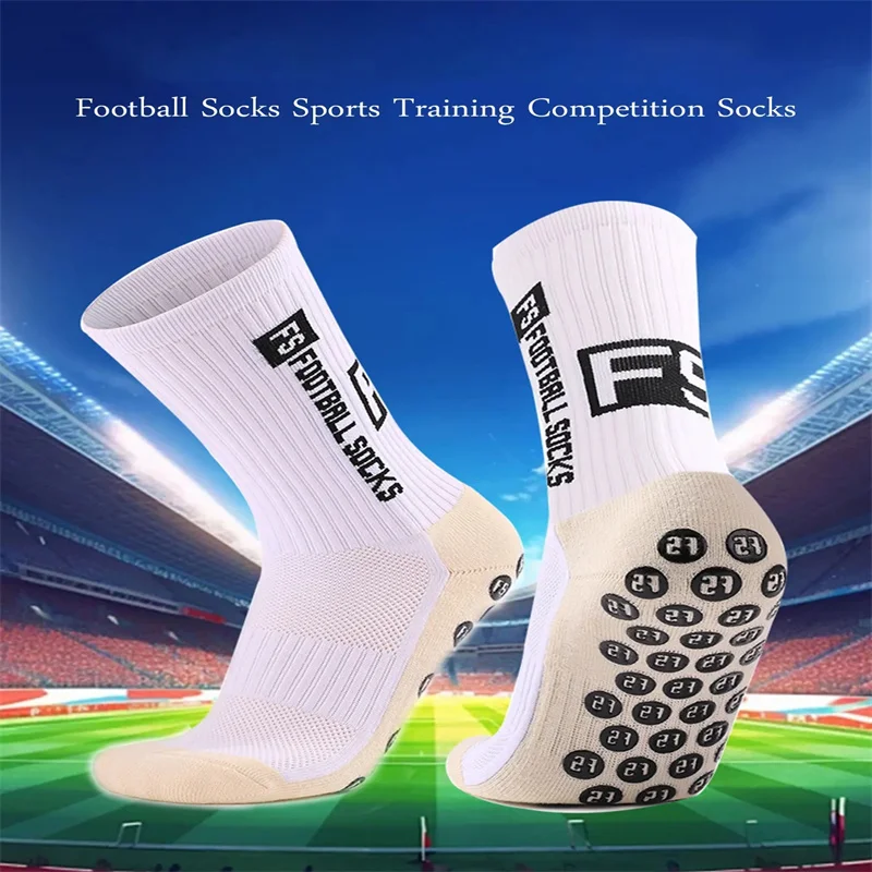 new FS mid tube glued football socks for sports training and competition non slip and breathable men women soccer socks 4 pairs