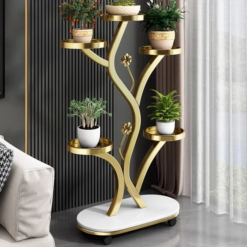 New flower rack living room floor-to-ceiling balcony wrought iron succulent rack multi-layer high-end mobile bracket