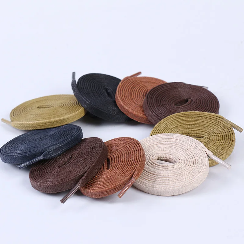 1Pair Waxed Shoelaces Leather Shoes Waterproof Cotton Flat Shoe Laces Snow Boots Bootlace Shoelace 100 120 140 160 180cm