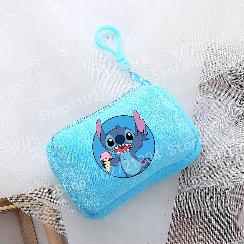 Stitch Disney Coin Purse Kawaii Anime Printing Wallet Cute Cartoon Square Plush Purse Stich Festival Party Gift Chuldren Packet