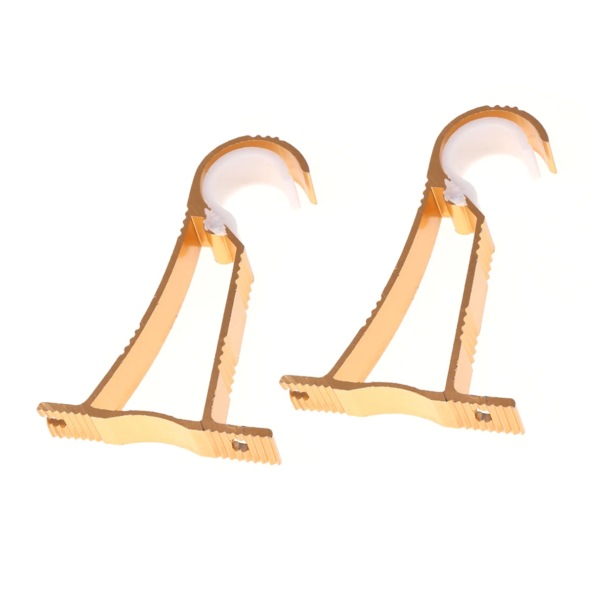 

2Pcs Roman Style Curtain Holder Sturdy Easy Install 25-30mm Rod Bracket Gold Roman Style Curtain Holder