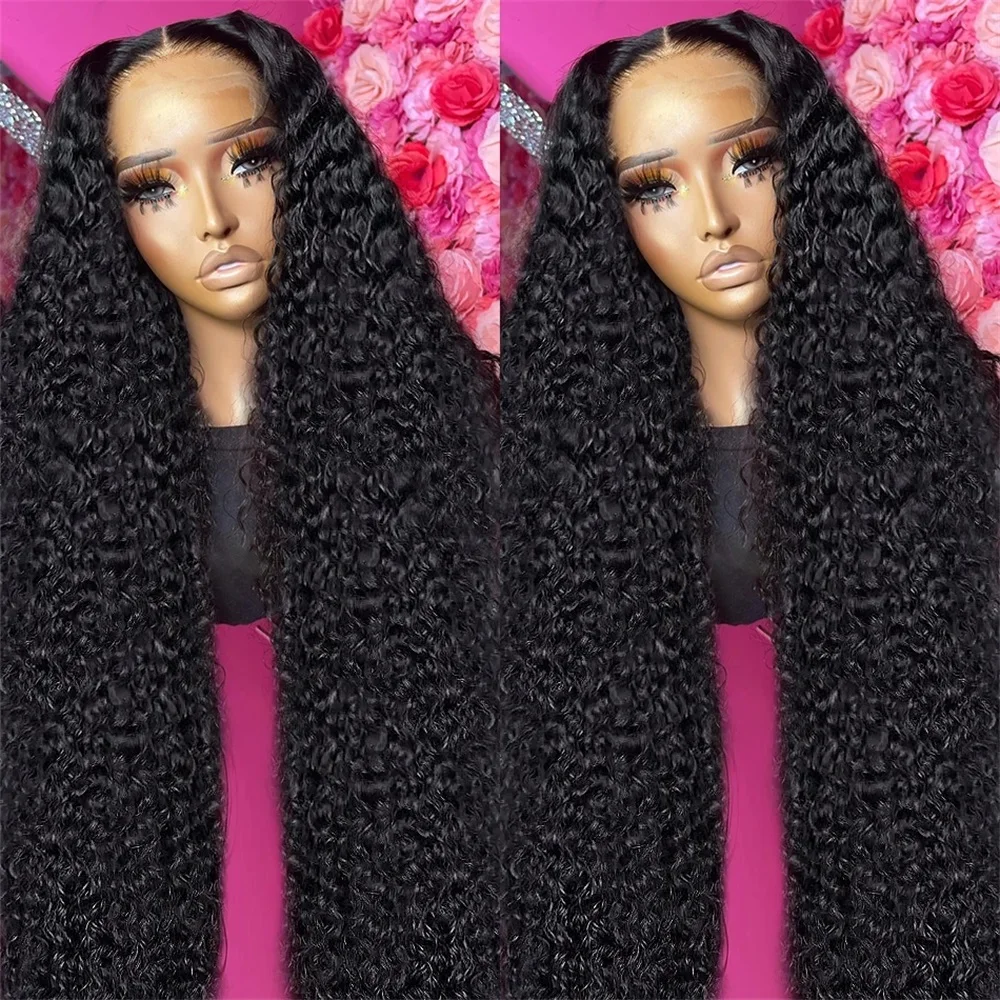 Transparent 13x4 13x6 HD Water Wave Lace Front Wigs For Women Curly Human Hair Wigs Deep Wave Lace Frontal Wigs 4x4 Closure Wig