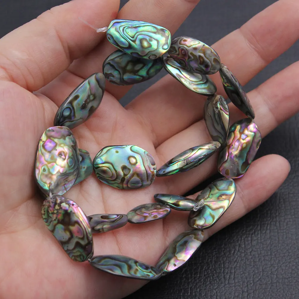 

APDGG натуральный ушко Paua, овальный самородок, свободные бусины 15 дюймов, нить для ожерелья, браслета, изготовления ювелирных изделий своими руками
