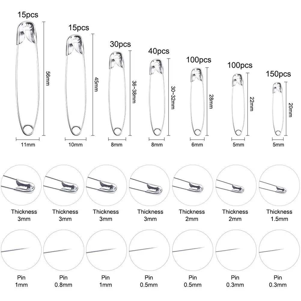 

450pcs Pins Mini Buckle Clothes Pins DIY Accessories Durable Iron Easy Open Sock Mini Buckle Pin Sewing Crafts Gifts