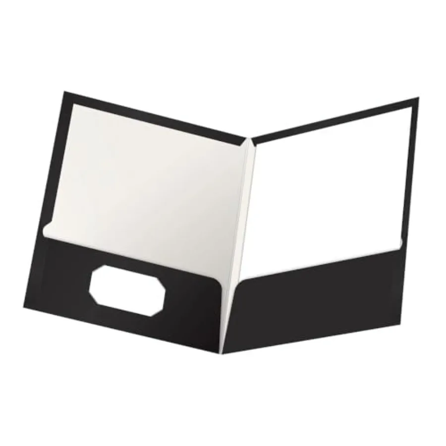 

Oxford Laminated Twin-Pocket Folders, Letter Size, Black, Holds 100 Sheets, Box of 25 51706EE