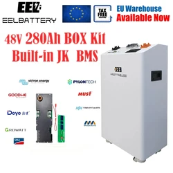 EEL 16S 48V LiFePO4 Battery Box Vertical Case DIY 280Ah Batteries Stackable Power Bank Server Rack with JK BMS 2A Active Balance