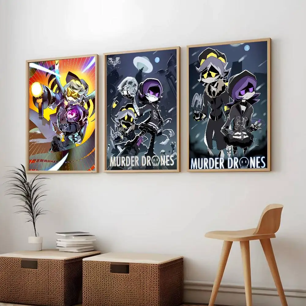 M-Murder D-Drones Whitepaper Game Poster Canvas painting poster with prints Home bedroom living room decoration gift