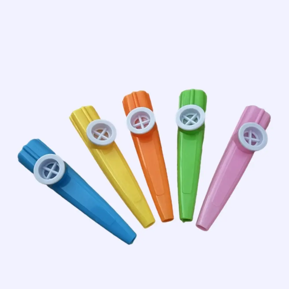 High Quality 10PCS Kazoo Plastic Joyful Musical Instruments British Whistle Kazoo Flute Kids