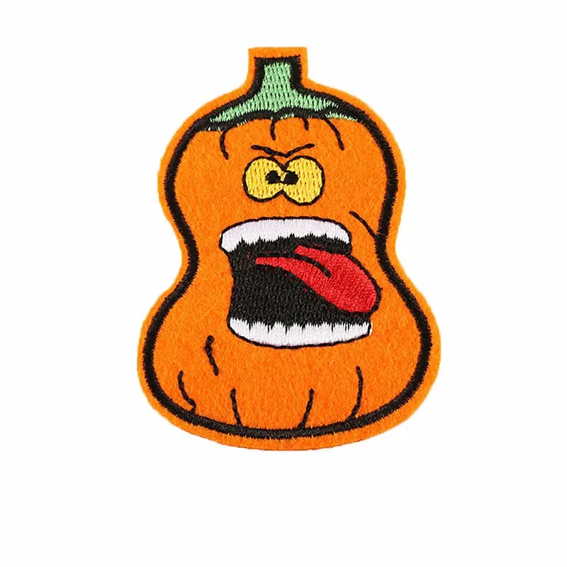 50pcs/Lot Anime Halloween Embroidery Patch Letter Pumpkin Witch Cross Skeleton Broom Ghost Shirt Bag Clothing Decoration Craft