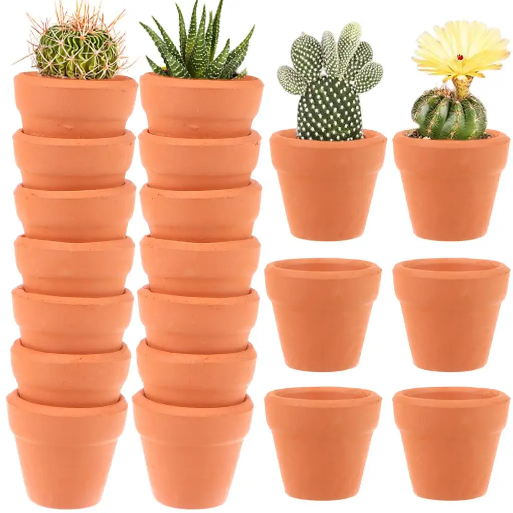 20 Pcs Mini Clay Planter 1.2 Inch Terracotta Pots Small Plant and Flower Pots with Drainage Holes Succulents Small Plant Nursery