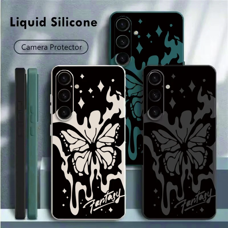 For Samsung Galaxy A15 Case Silicon Soft Dustproof Shockproof For A25 A35 A55 A14 A24 A34 A54 Cover butterfly Patten