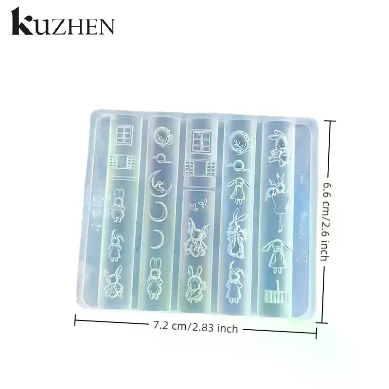 الكرتون الأرنب القوس مسمار قالب من السيليكون مسمار الفن قالب ختم الإغاثة مسمار الديكور اكسسوارات مسمار الفن العفن DIY أدوات مانيكير