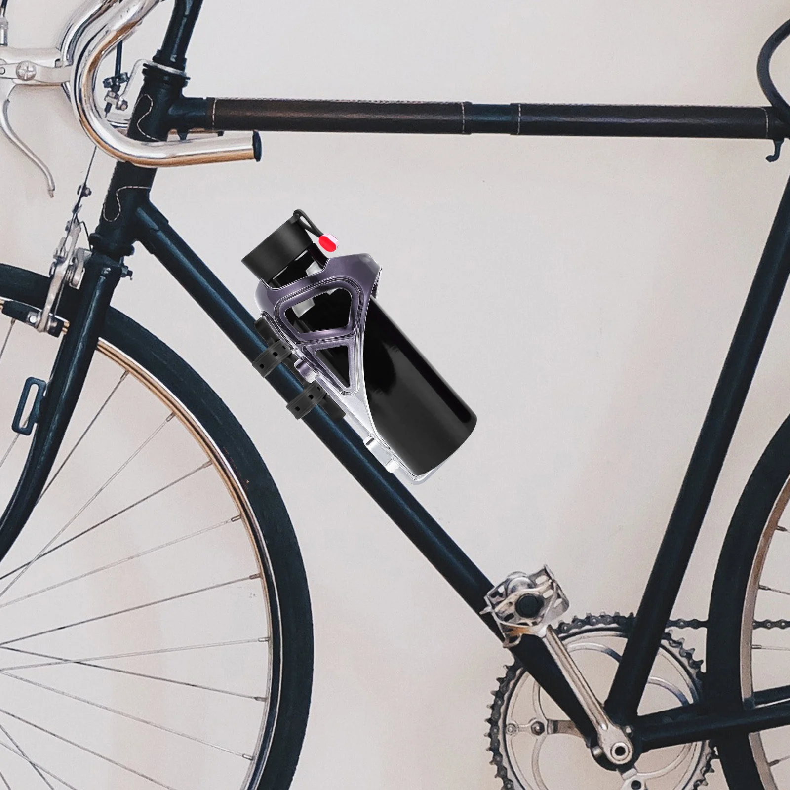 

Bike Water Bottle Holder Silicone Mount Base No Screw Strap Adjustable Cycling Accessories Bike Water Bottle Holder