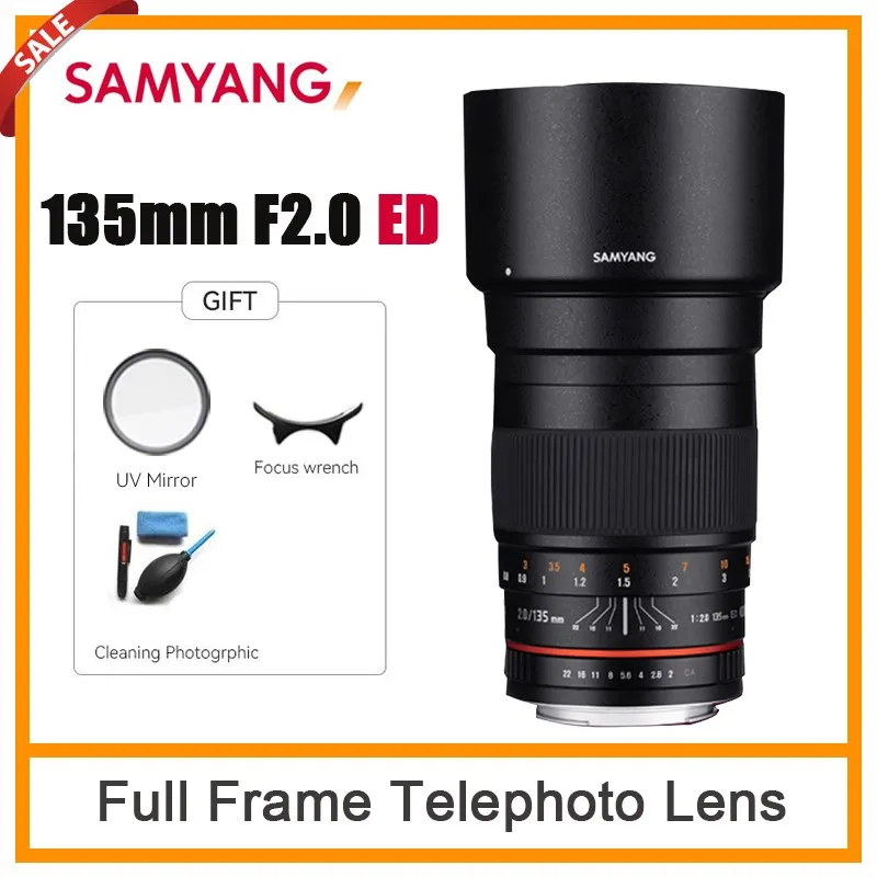 Samyang 135mm F2.0 ED full frame Lens Aspherical Telephoto for Sony E Canon EF Nikon F Mount Camera Lenses  LIke 5D 600D d6500