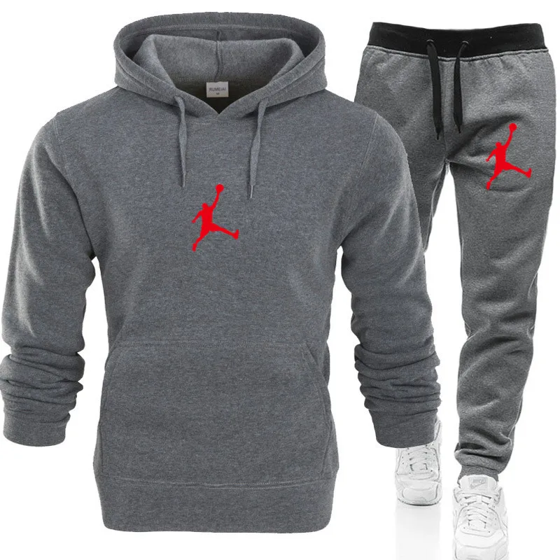 Spring and Autumn Sport Hoodie+Loose Pants Printed Sweatshirt Streetwear Loose Pullover Casual Hoodie 2 PCS tracksuits full set