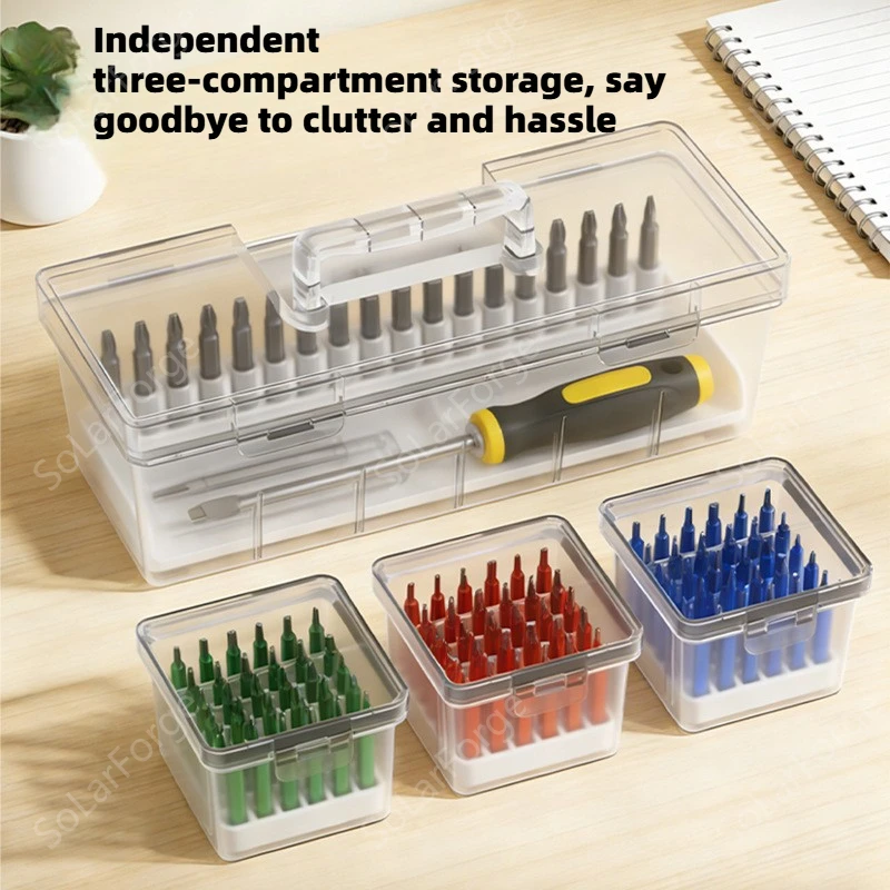 BAOLIAN Transparent Plastic Toolbox with Detachable Divider/independent Small Box Screws/small Parts Storage Box Toolbox