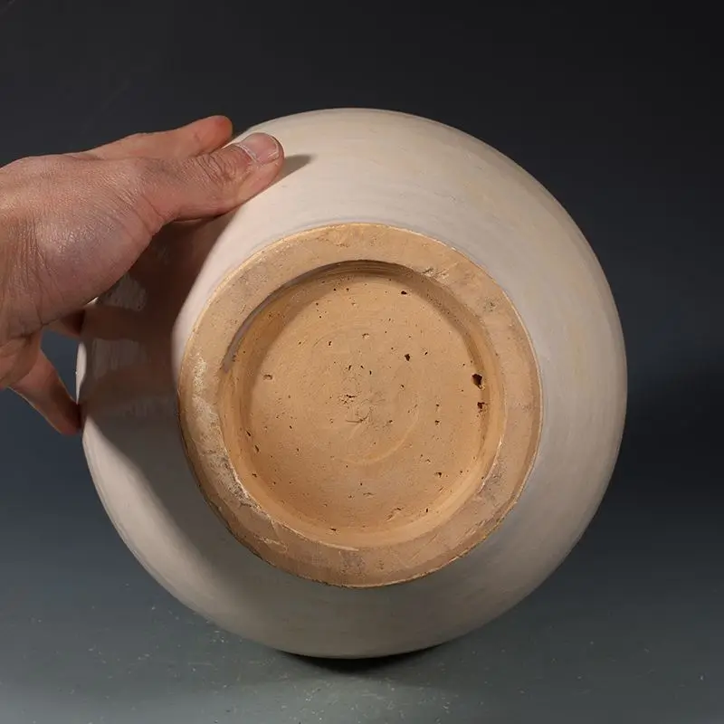 Antique Old Collection Song Cizhou Kiln White Glaze Line Mouth Porcelain Jar Rare Ancient Porcelain Collectible