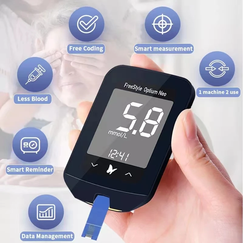 FreeStyle Optium Neo Blood Glucose Detector Blood Glucose Meter Test Strip Diabetes Detection Kit Keep Track Of Health Data