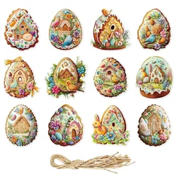 Easter Egg Hanging Tag Cartoon Easter Bunny Spring Party DIY Pendant Rabbit Egg Ornaments Happy Easter Party Decor 2025