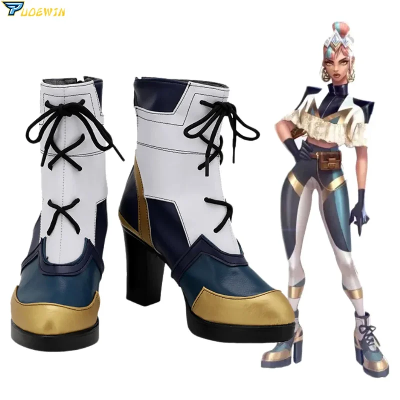 LOL True Damage Qiyana scarpe Cosplay stivali su misura di carnevale di Halloween