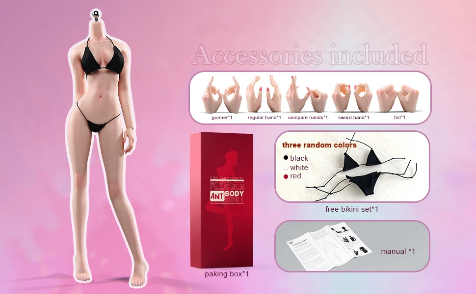 ANT T303 1/6 Scale Big Breast Makeup Physiological Details Super Flexible Female Seamless Body 12'' Soldier Action Figure Dolls