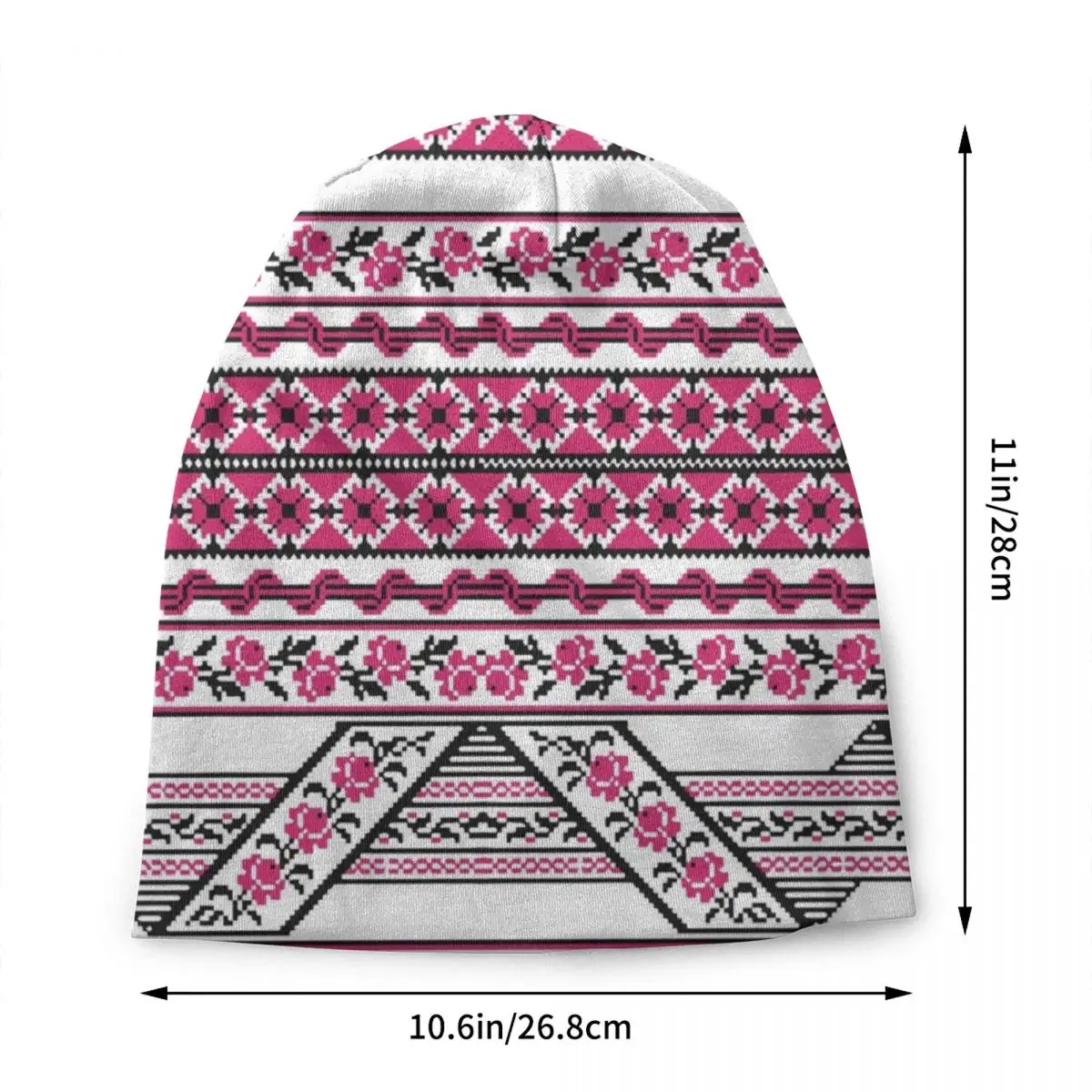 Colorful Ukrainian Embroidery Vyshyvanka Skullies Beanies Caps Winter Knitting Hat Adult Ukraine Bohemian Geometric Bonnet Hats