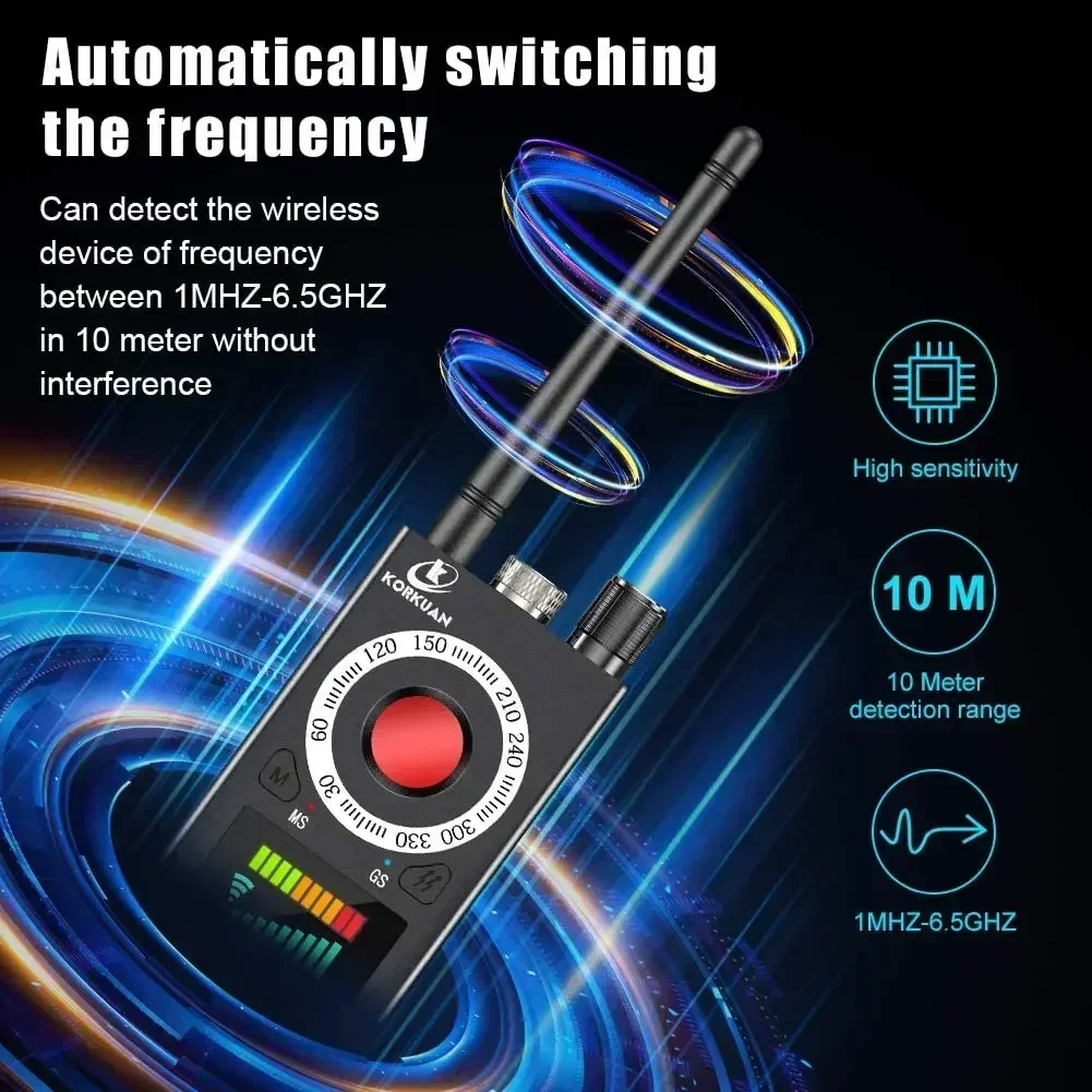 PEGATAH Anti Candid Detector Multi-function Camera Bug Gadgets Wiretapping Finder GPS Signal Lens RF Tracker Detect Anti Camera